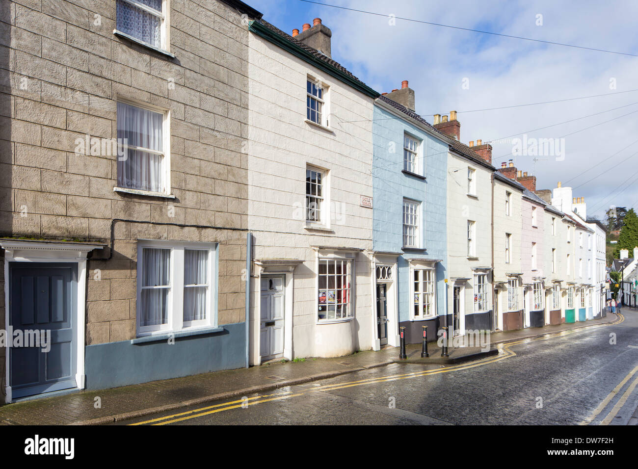 Terraced houses, Chepstow, Monmouthshire, Wales UK Stock Photo Alamy