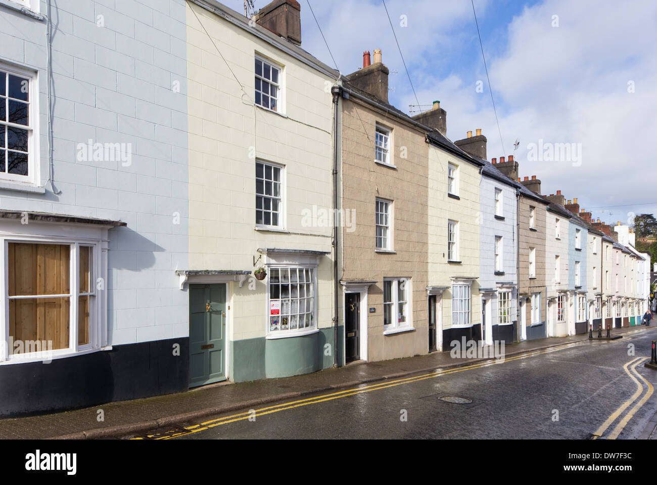 Terraced houses, Chepstow, Monmouthshire, Wales UK Stock Photo Alamy