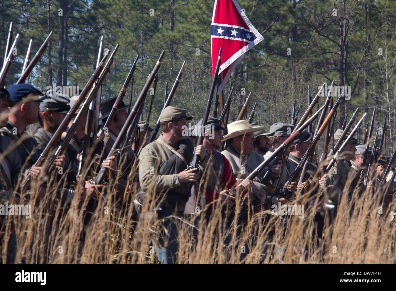 Reenactment of the Battle of Olustee, Olustee Battlefield Historic State Park near Lake City, Florida, USA Stock Photo