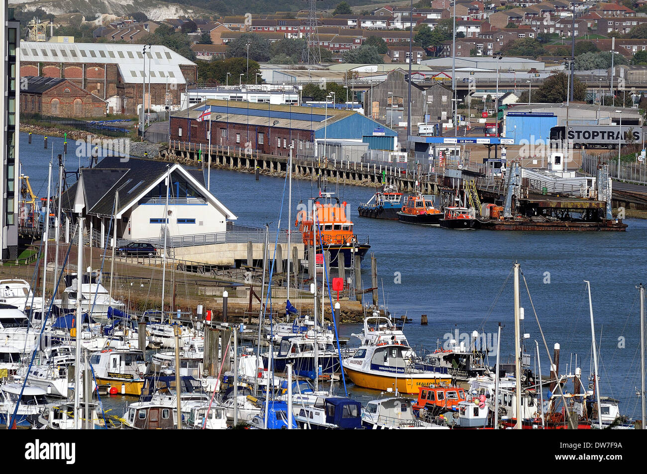 Newhaven harbour and River Ouse East Sussex UK Stock Photo Alamy