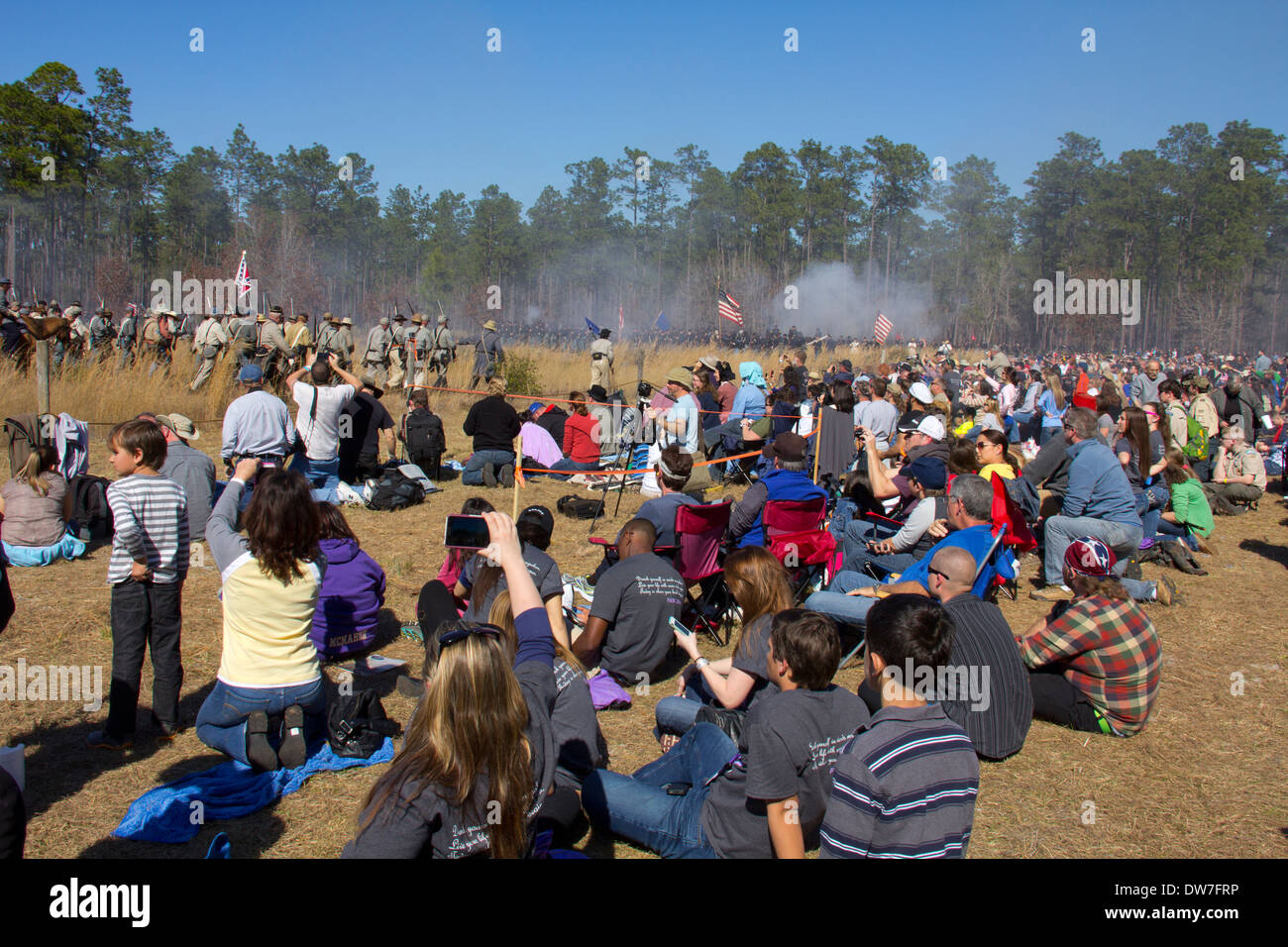 Reenactment of the Battle of Olustee, Olustee Battlefield Historic State Park near Lake City, Florida, USA Stock Photo