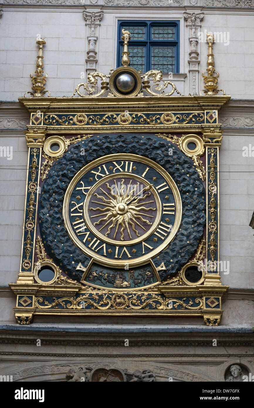 Rue du Gros Horloge, with the Gros Horloge. A fourteenthcentury