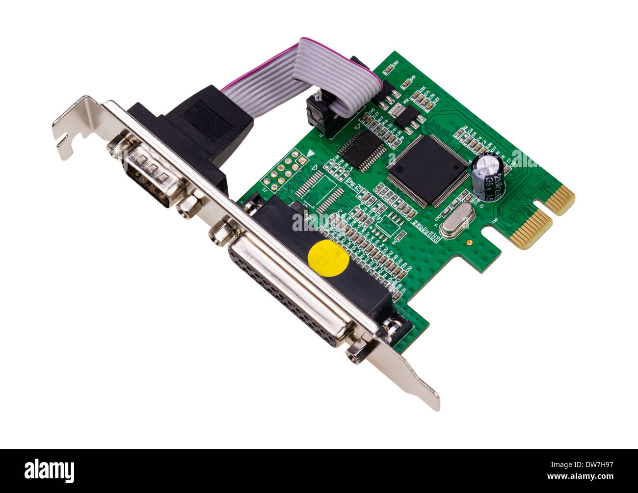 Computer digital input output port card isolated on white background Stock Photo Alamy