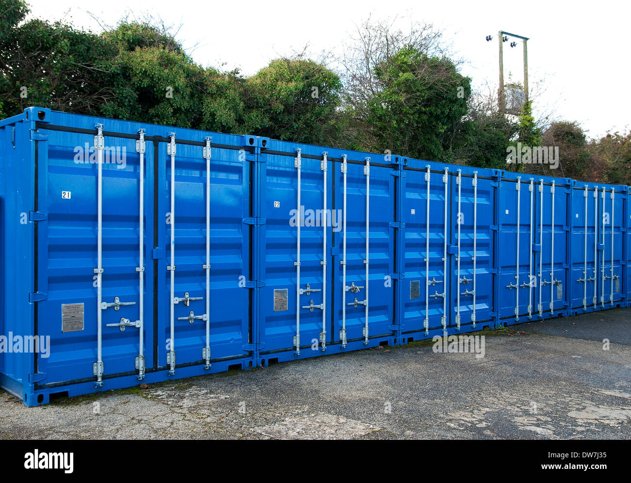 metal security lock ups Stock Photo Alamy