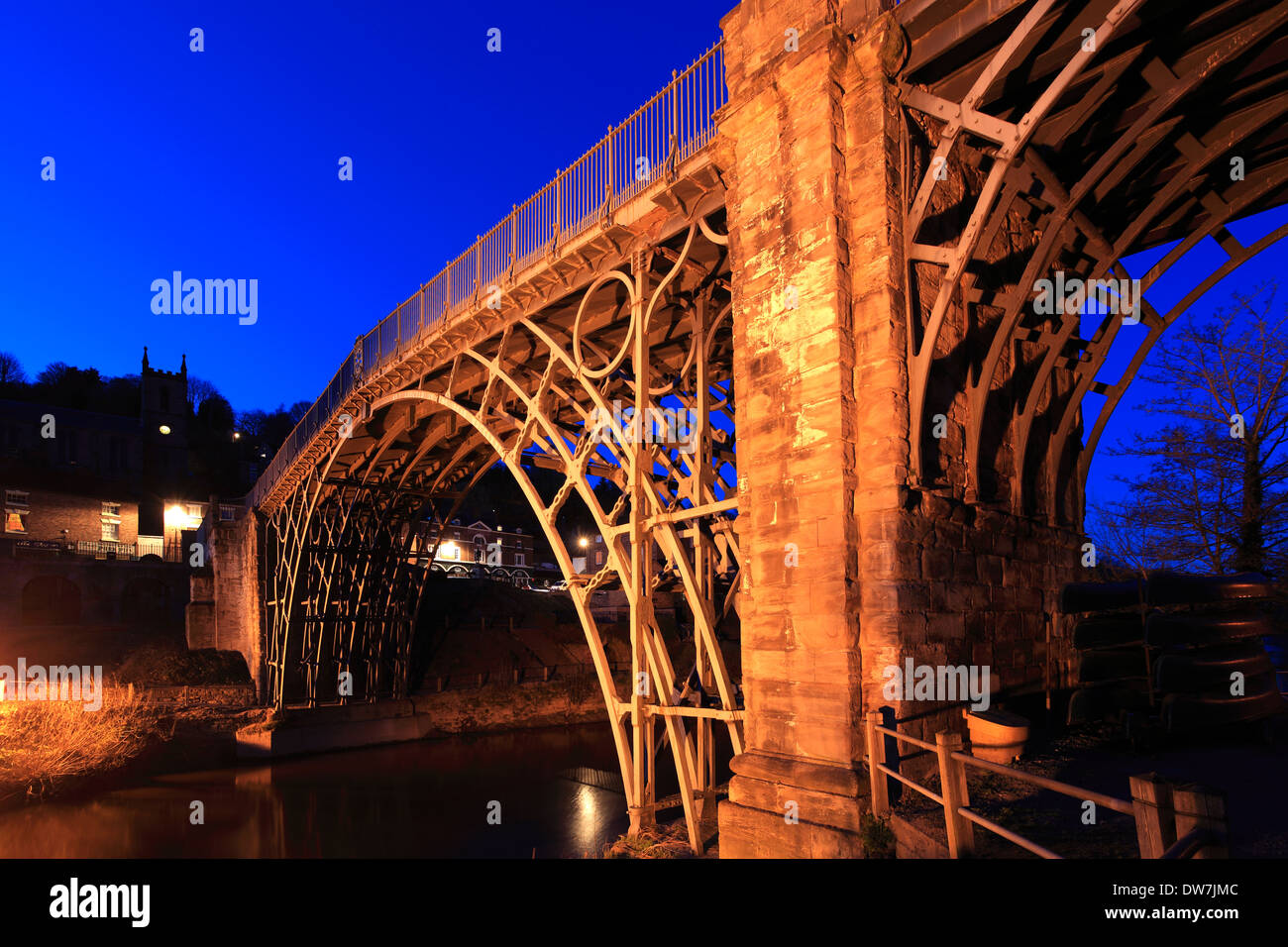 The first cast iron bridge in the world, crossing the river Severn, Coalbrookdale, Ironbridge