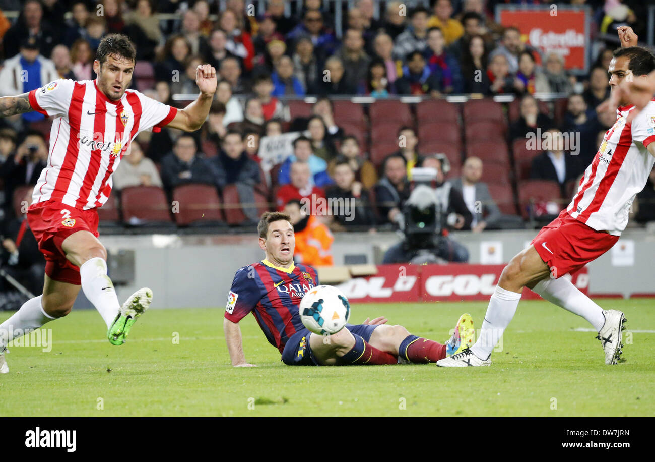 Barcellona, Spain. 2nd Mar, 2014. Leo Messi in the match of the day 26 of the Spanish Liga BBVA between FC Barcelona and U.D. Almeria, played at the Camp Nou stadium, the march 02, 2014. Credit:  Urbanandsport/NurPhoto/ZUMAPRESS.com/Alamy Live News Stock Photo