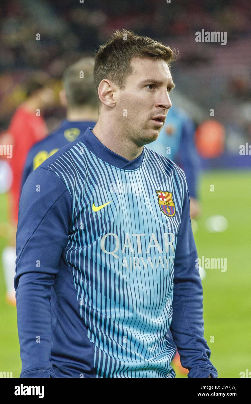 Barcellona, Spain. 2nd Mar, 2014. Leo Messi Before the match of the day 26 of the Spanish Liga BBVA between FC Barcelona and U.D. Almeria, played at the Camp Nou stadium, the march 02, 2014. Credit:  Urbanandsport/NurPhoto/ZUMAPRESS.com/Alamy Live News Stock Photo