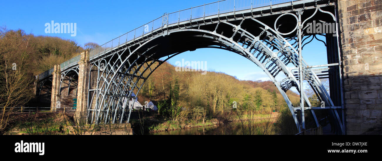 The first cast iron bridge in the world, crossing the river Severn, Coalbrookdale, Ironbridge