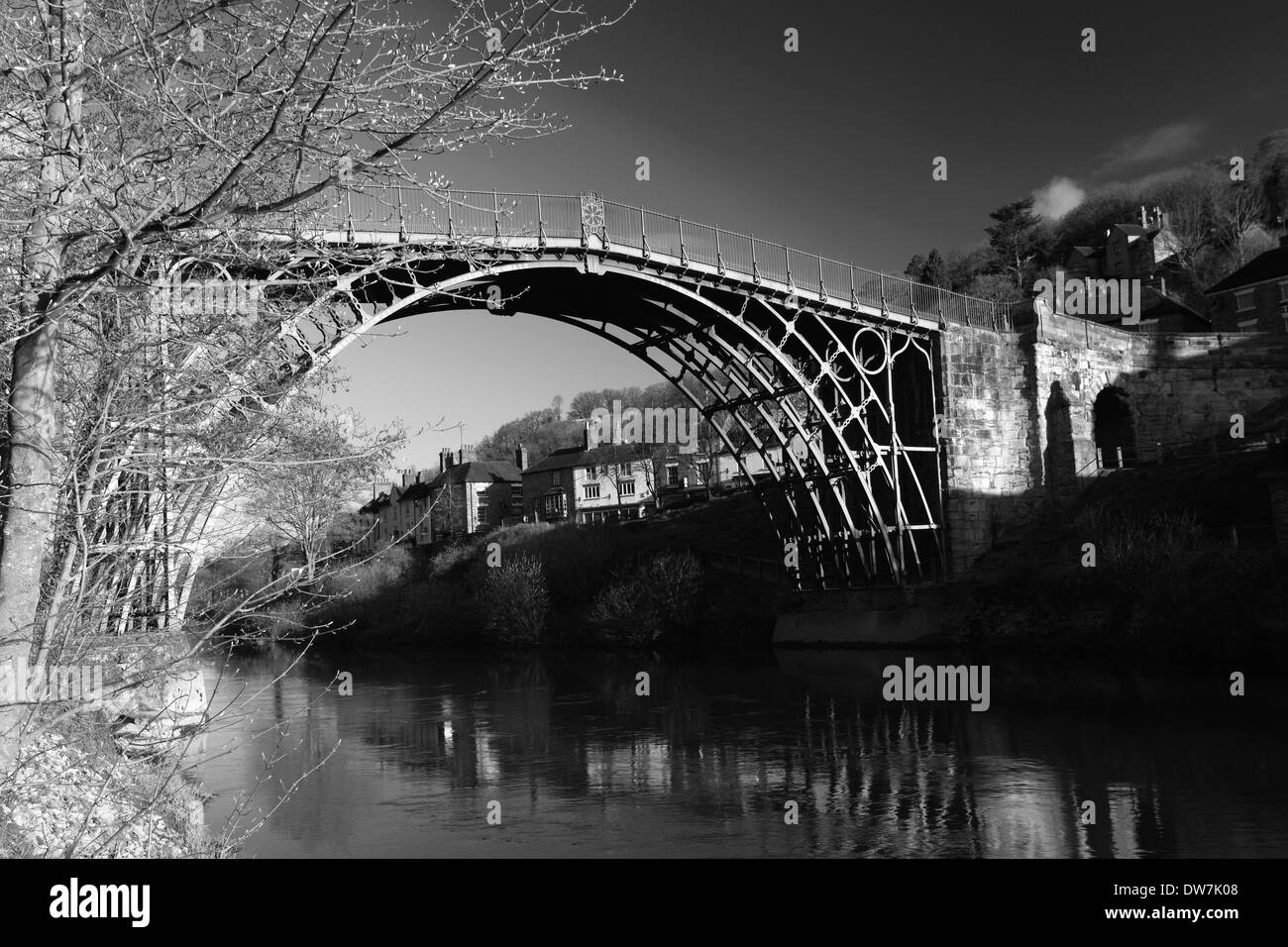 The first cast iron bridge in the world, crossing the river Severn, Coalbrookdale, Ironbridge