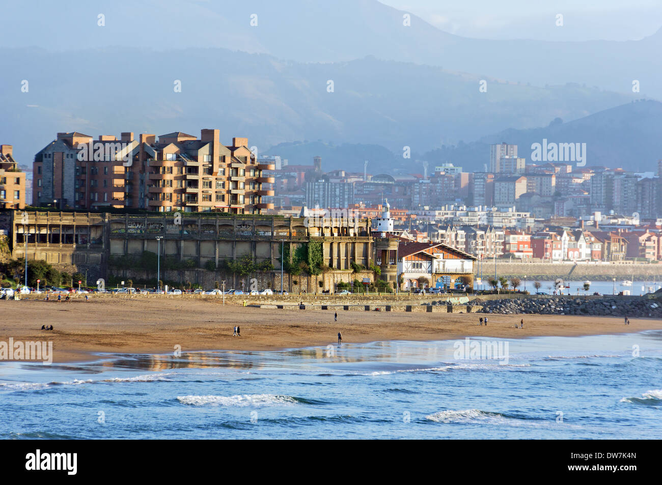 view of Getxo beach in Basque Country, Spain Stock Photo