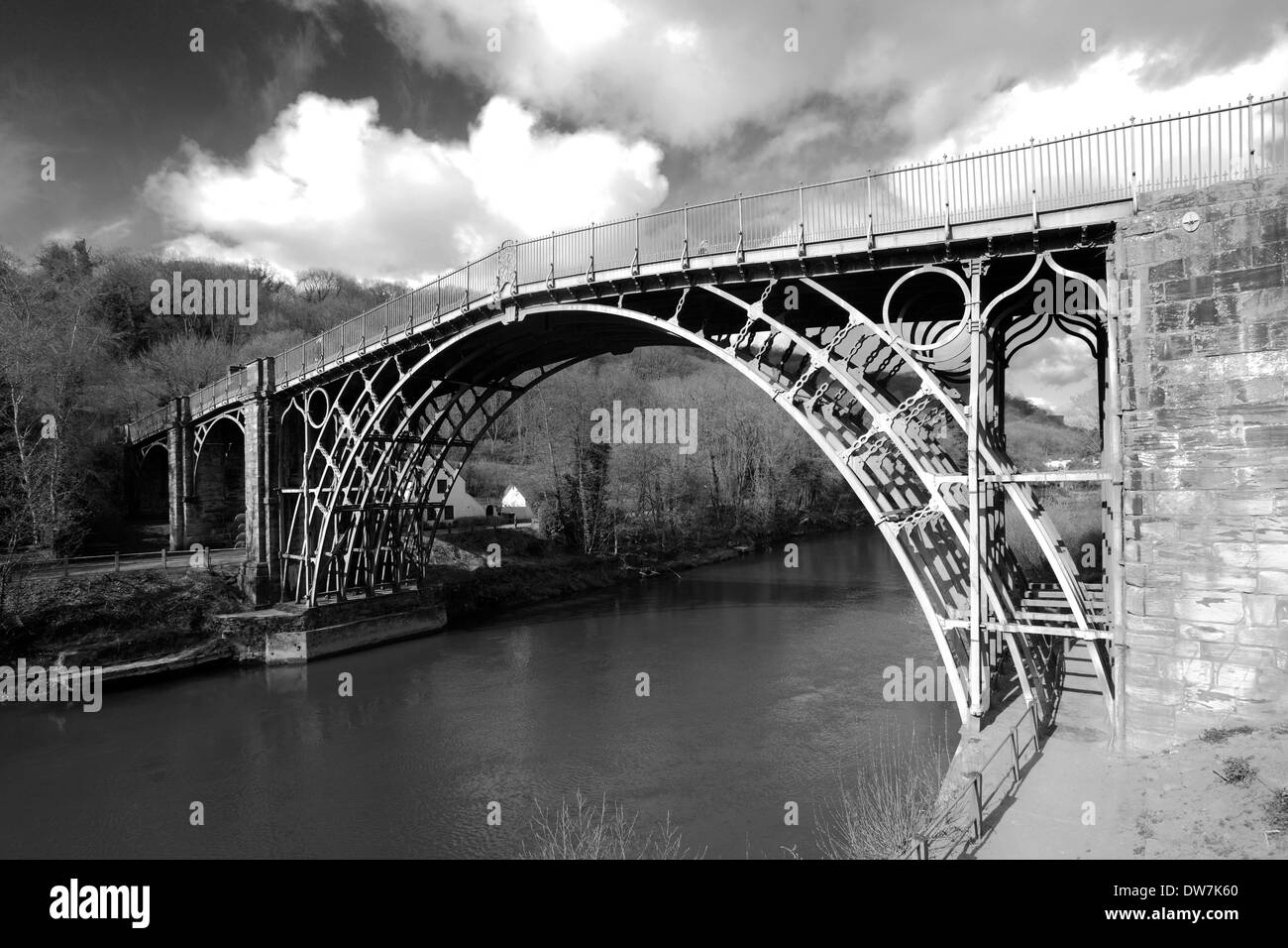 The first cast iron bridge in the world, crossing the river Severn, Coalbrookdale, Ironbridge