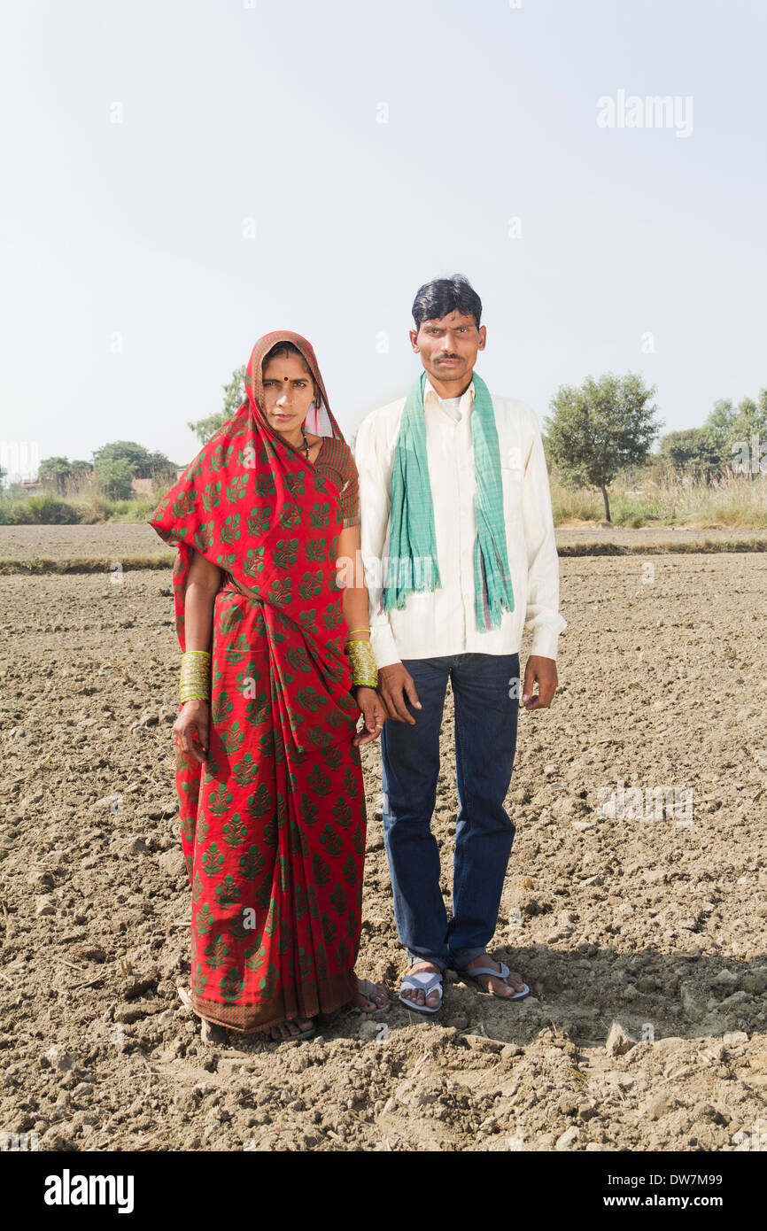 Indian farmer wife standing in hi-res stock photography and images - Alamy