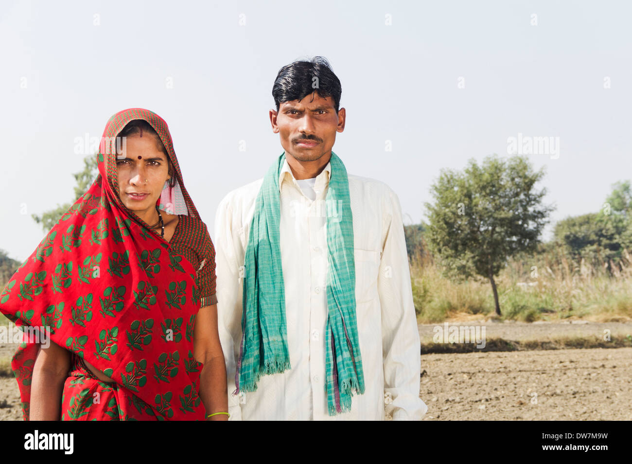 Indian farmer wife standing in hi-res stock photography and images - Alamy