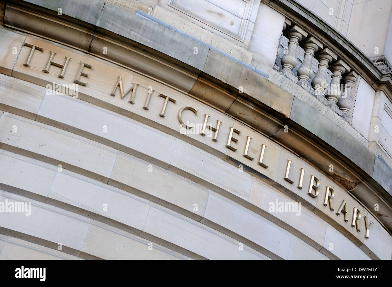 Entrance to the Mitchell Library in Glasgow, Scotland Stock Photo Alamy