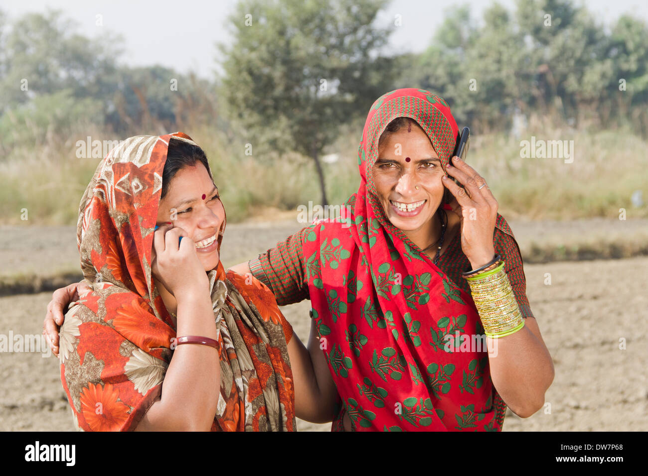 Indian woman talking with mobile Stock Photo - Alamy