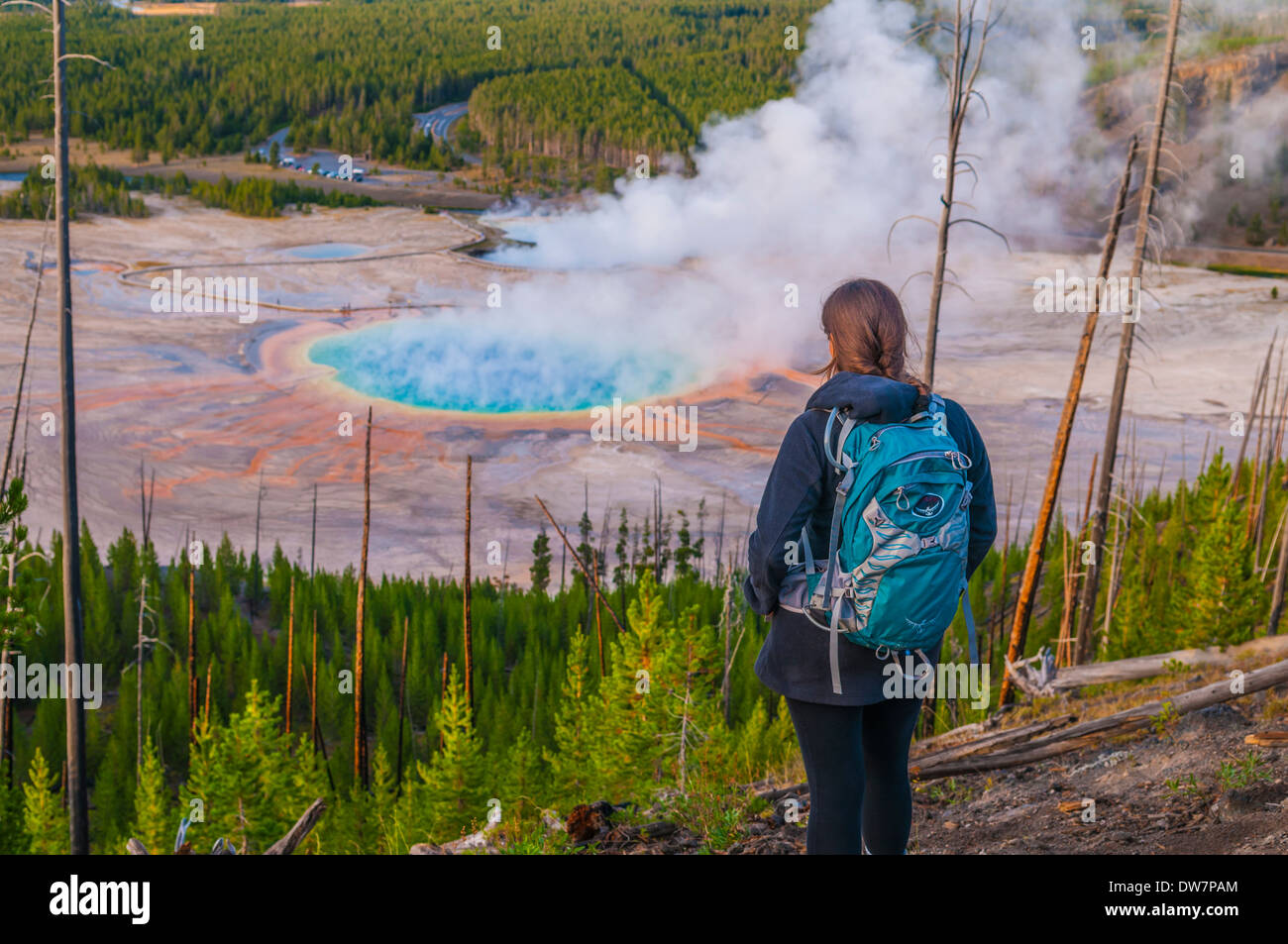 Hiking Yellowstone Stock Photo Alamy