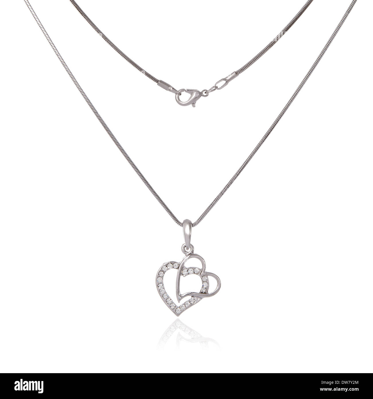 Silver heart pendant isolated hi-res 