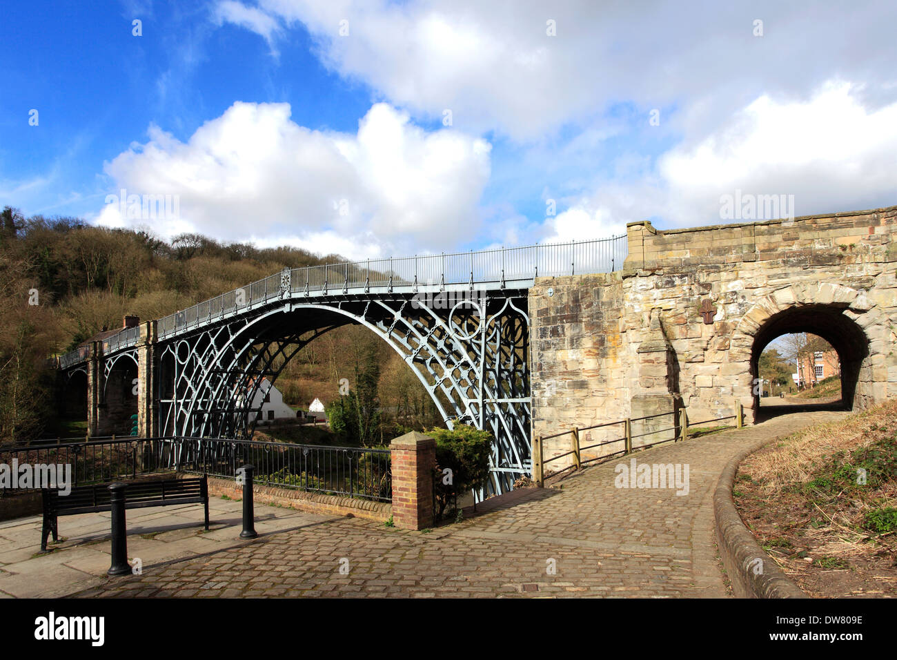 The first cast iron bridge in the world, crossing the river Severn, Coalbrookdale, Ironbridge