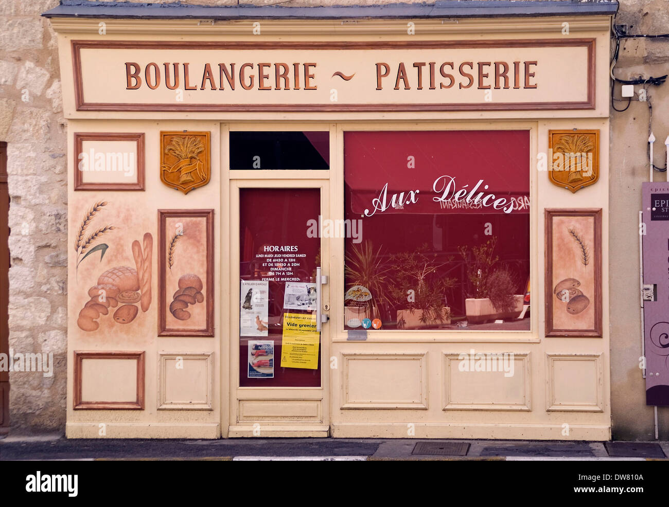 A traditional bread shop in the town of VilleneuveLèsAvignon, France