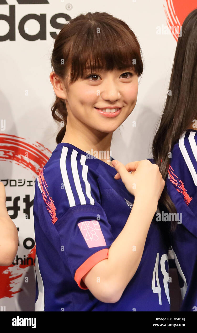 Tokyo Japan 3rd March 14 Adidas Japan Football Ambassador Yuko Oshima Launch Akb 48 Marking Adidas Japan Football Team Uniform Sale Starting At Alpen Co Ltd In Tokyo On 3rd March 14