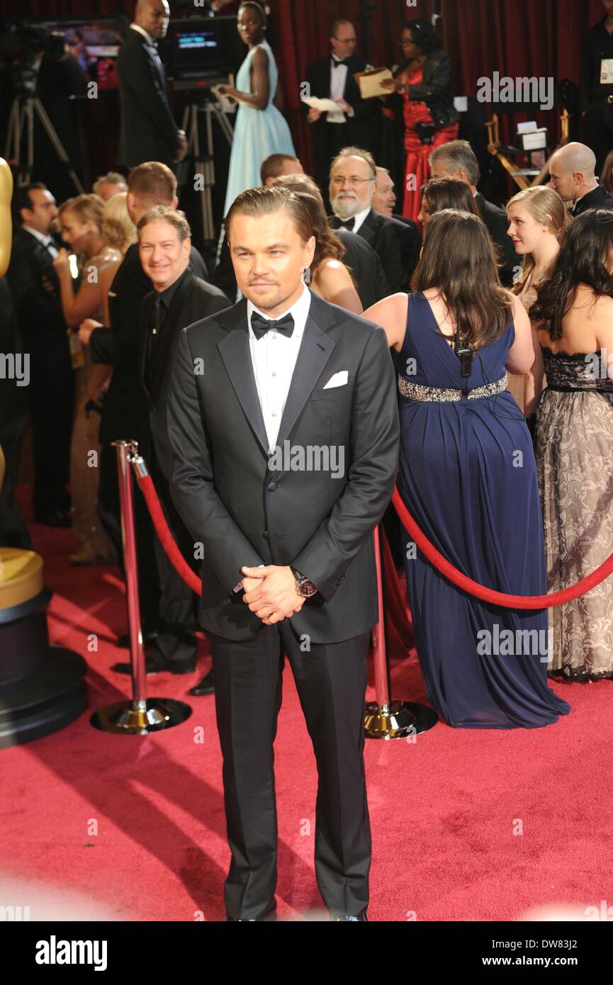 Los Angeles, USA. 2nd Mar, 2014. Leonardo DiCaprio arrives at the red carpet for the Oscars at the Dolby Theatre in Hollywood, the United States, March 2, 2014. Credit:  Yang Lei/Xinhua/Alamy Live News Stock Photo