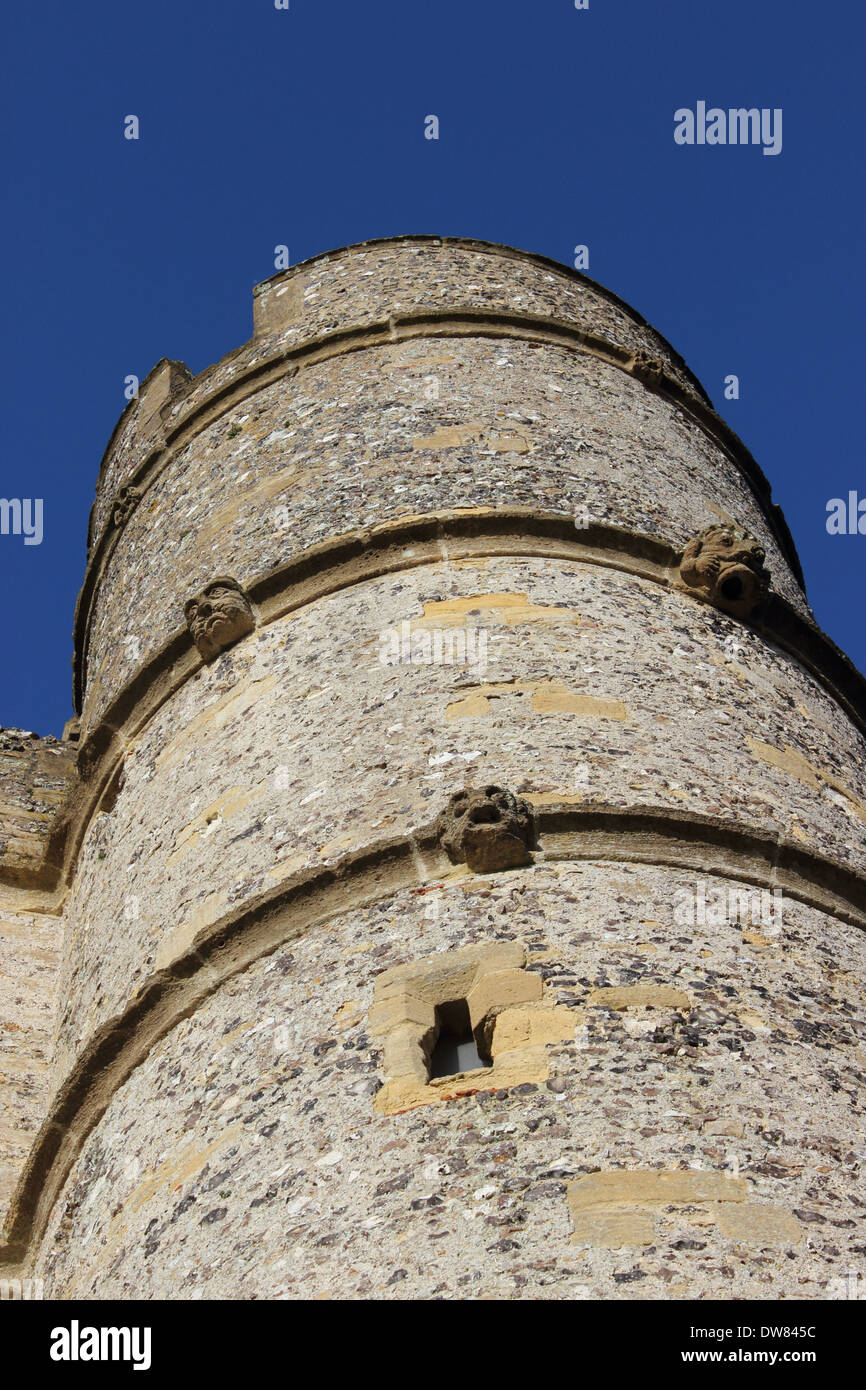 Donnington Castle view of tower from ground looking up. Stock Photo