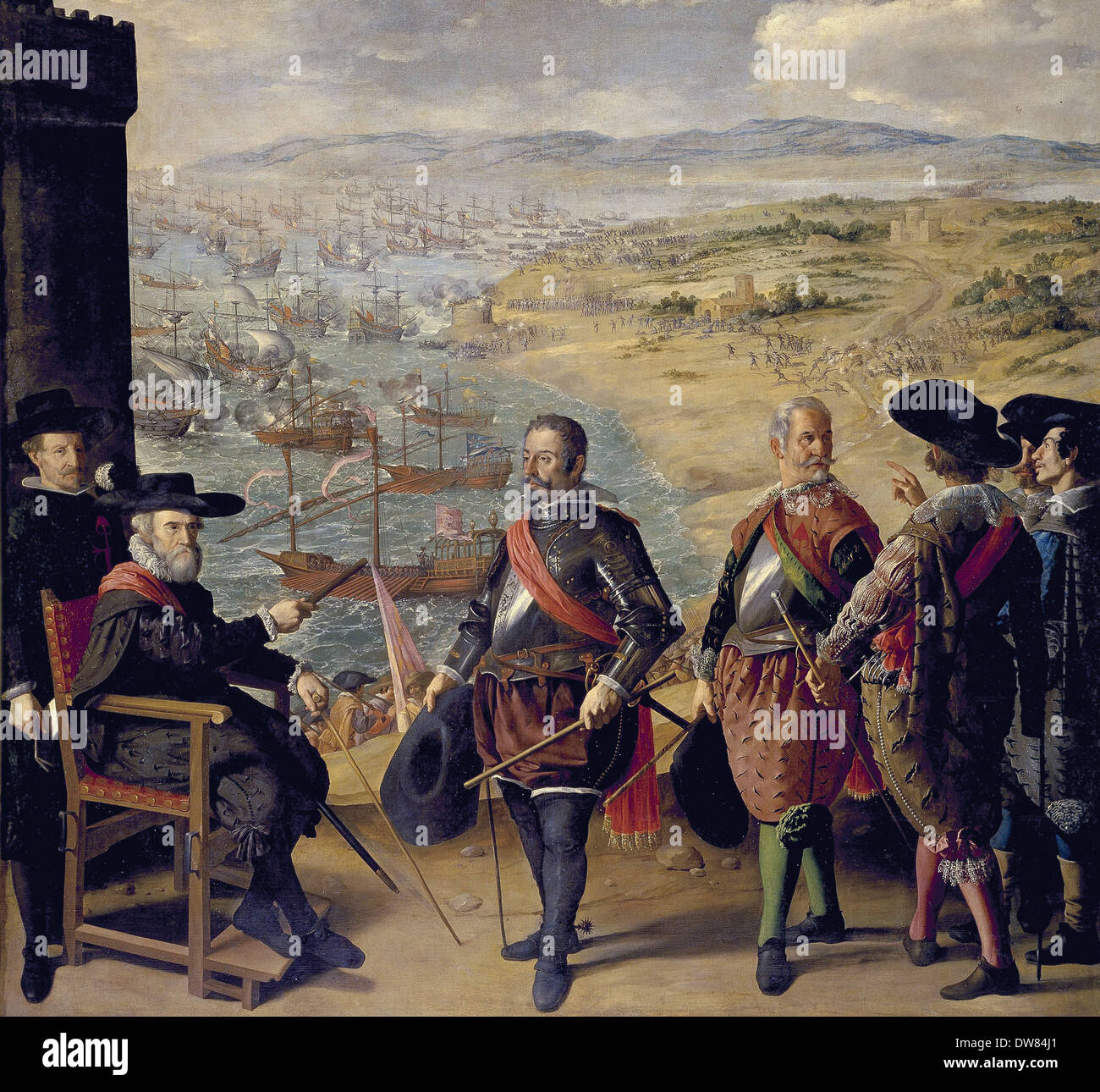 Francisco de Zurbarán - The Defense of Cadiz against the English - 1634 - Madrid Museo del Prado Stock Photo