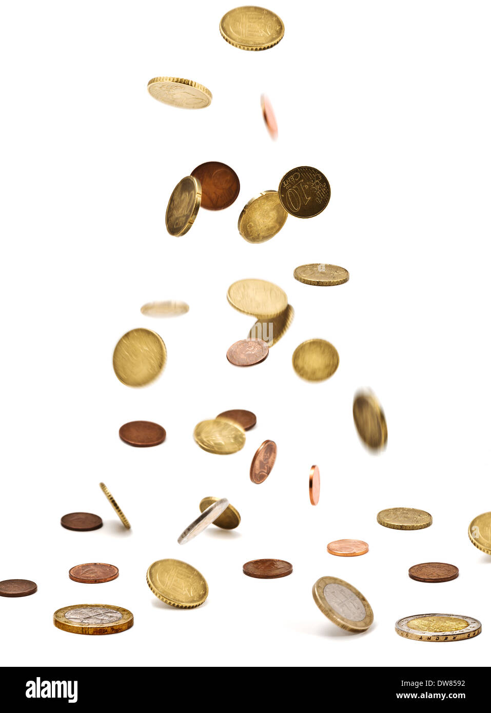 Euro coins isolated on the white background Stock Photo - Alamy