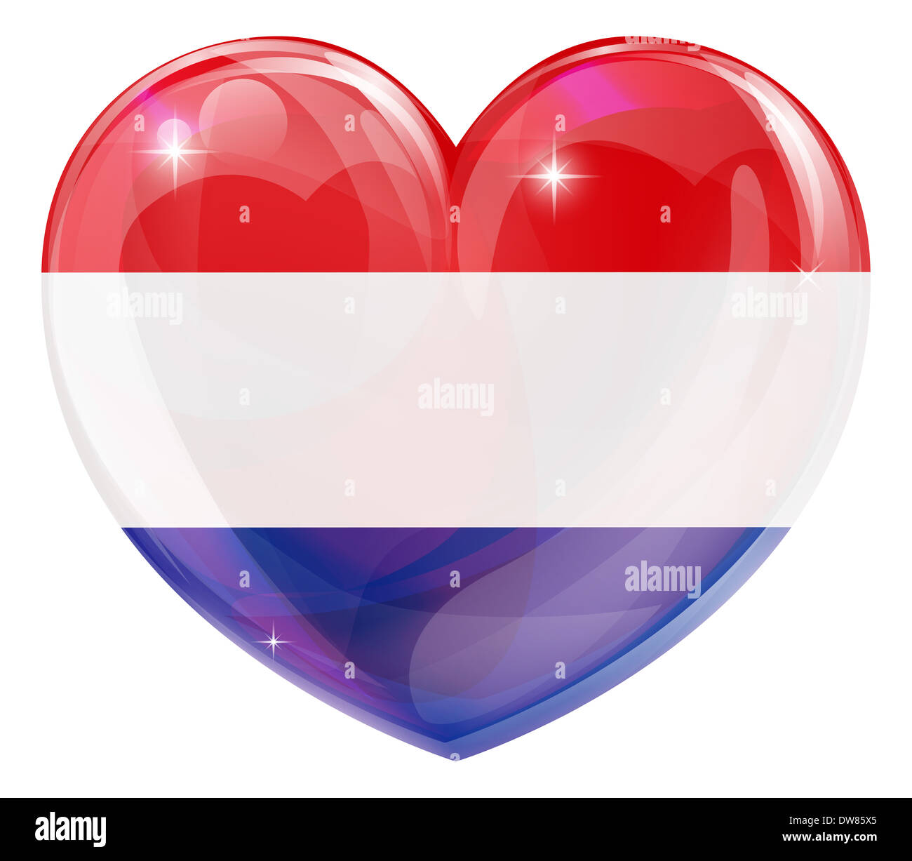 Dutch flag love heart concept with the Netherlands flag in a heart shape Stock Photo