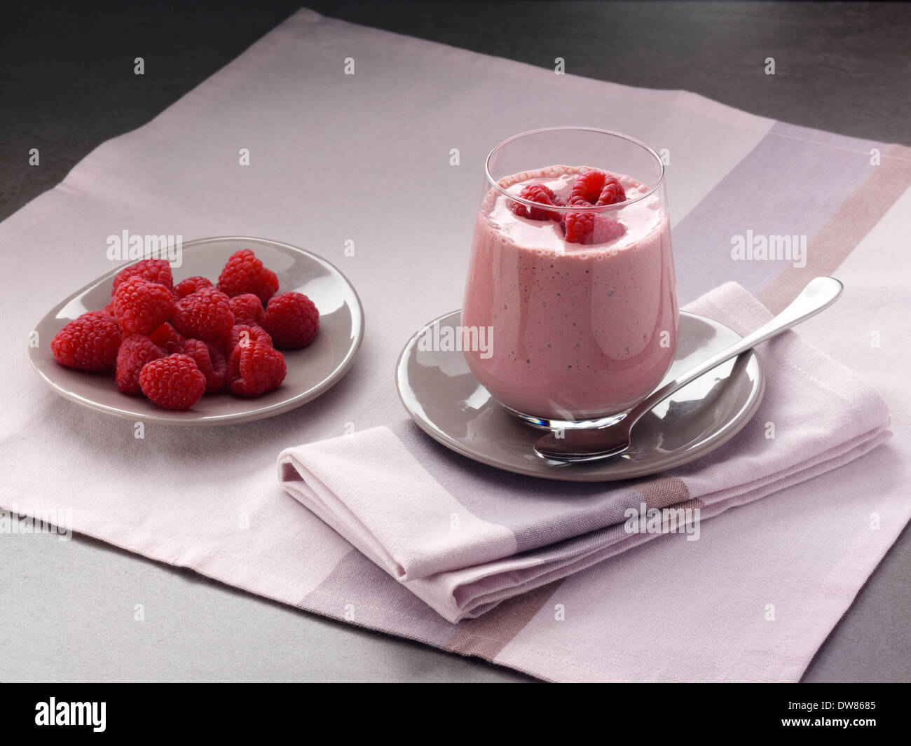 Chocolate berry shake healthy American breakfast Stock Photo Alamy