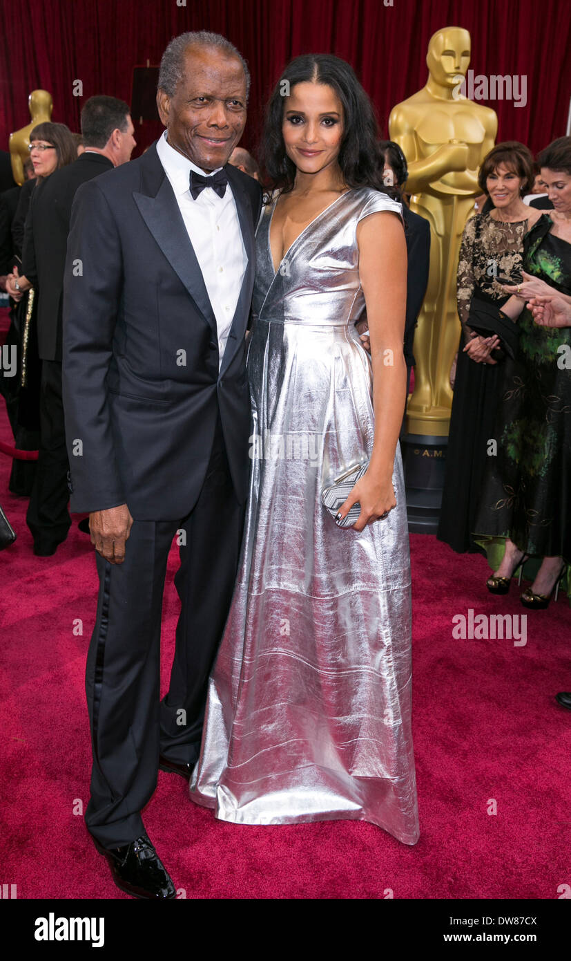 SIDNEY POITIER SYDNEY TAMIIA POITIER 86TH ANNUAL ACADEMY AWARDS RED