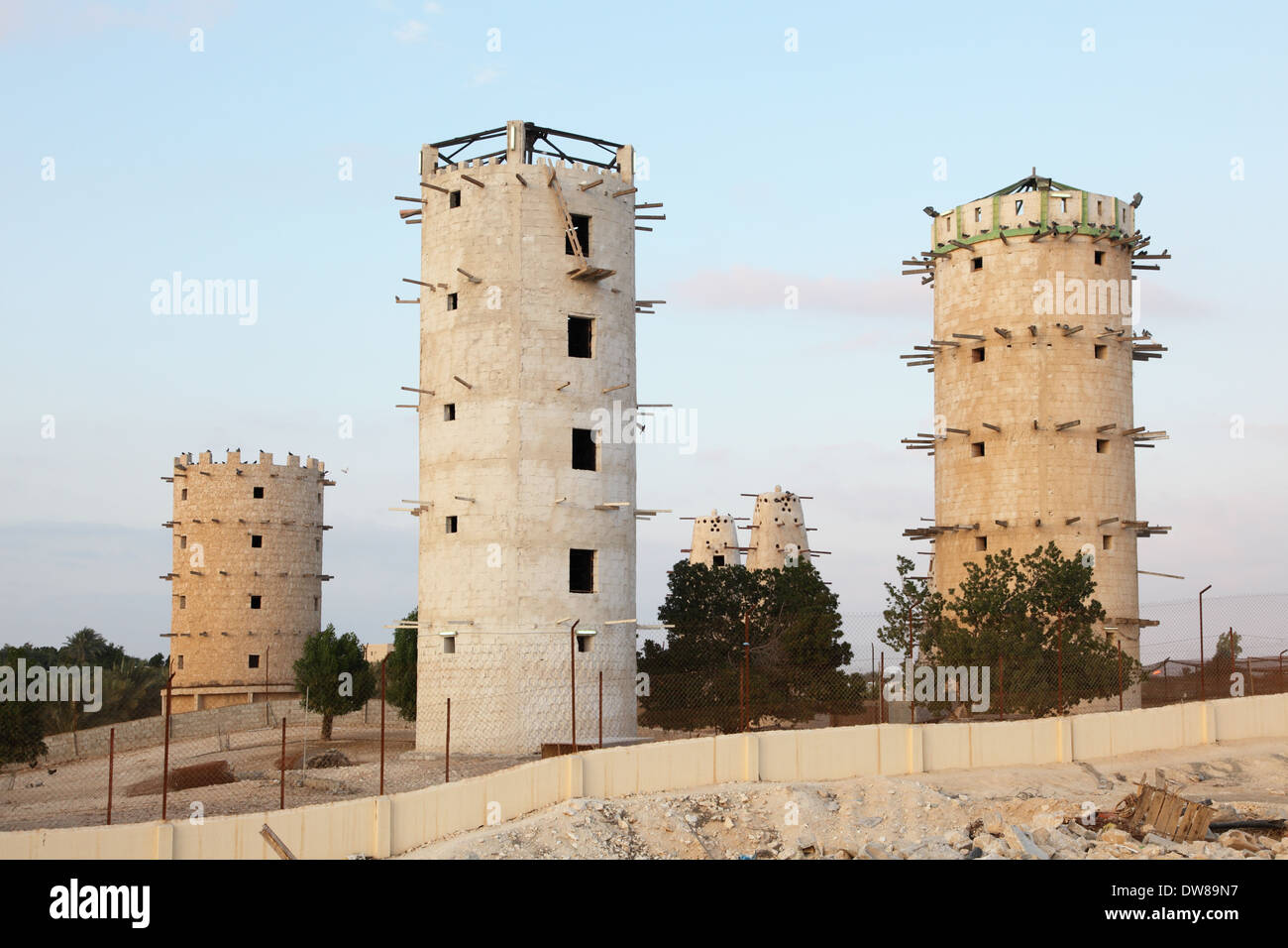 The bird towers in Qatar, Middle East Stock Photo