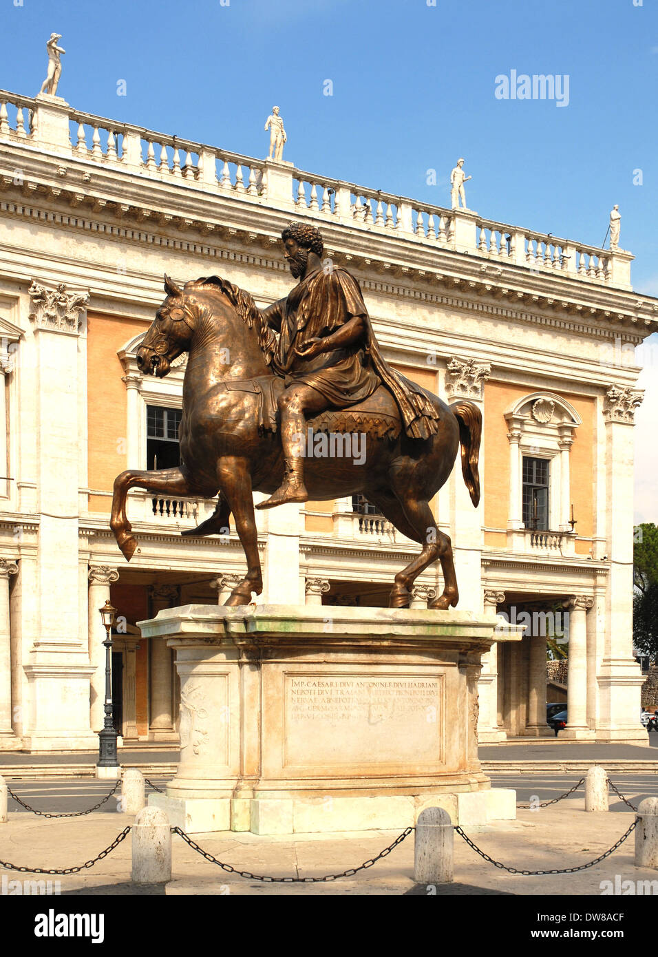 Caesar on horse statue, Rome, italy Stock Photo Alamy
