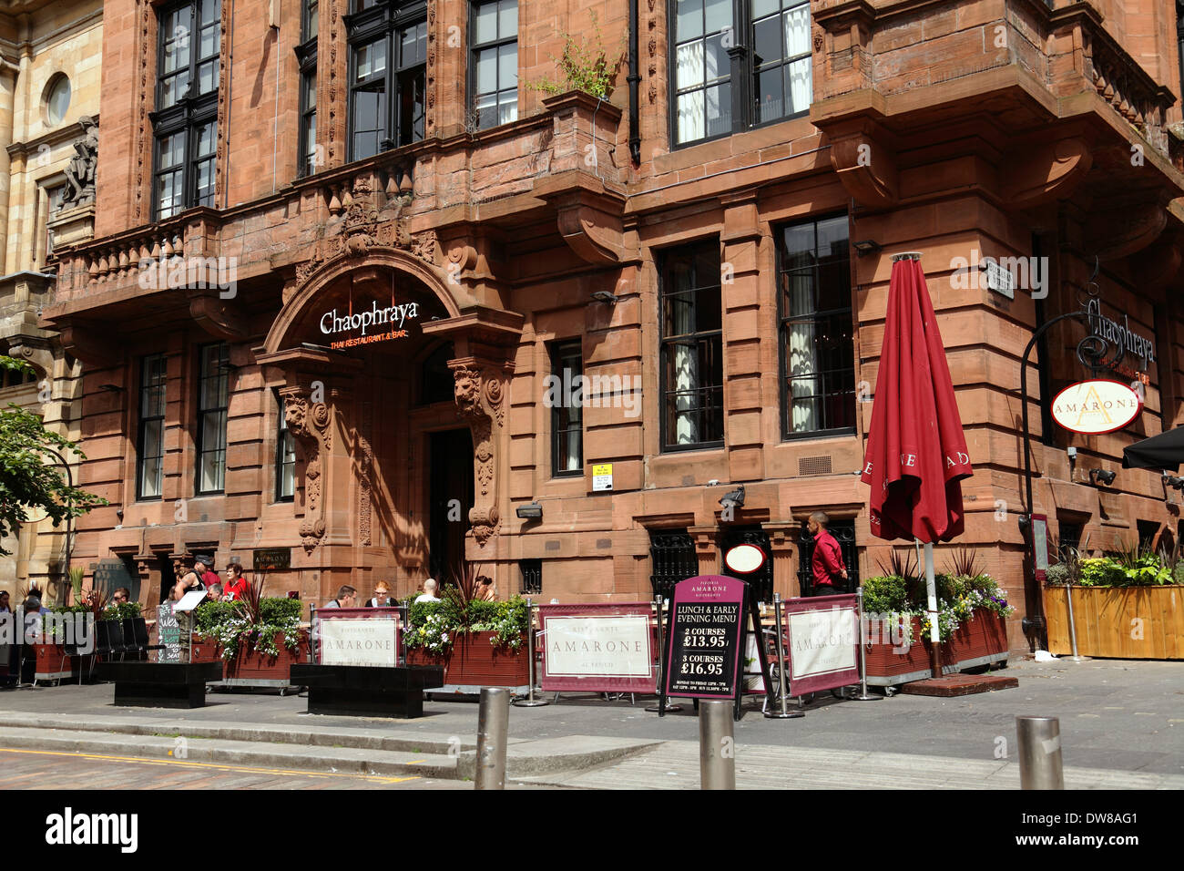 Amarone Italian and Chaophraya Thai restaurants in Glasgow city Stock