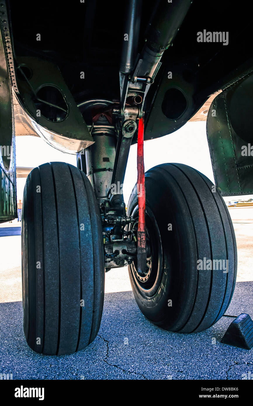 WWII Boeing B29 Superfortress Bomber Plane undercarriage wheels and