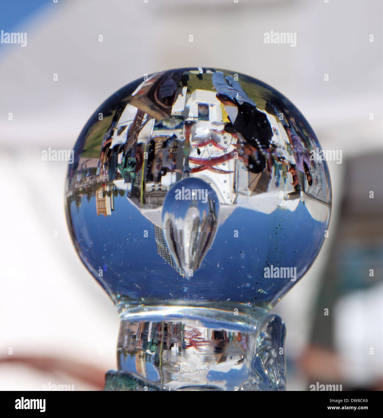 GLASS GLOBE WITH REFLECTIONS Stock Photo