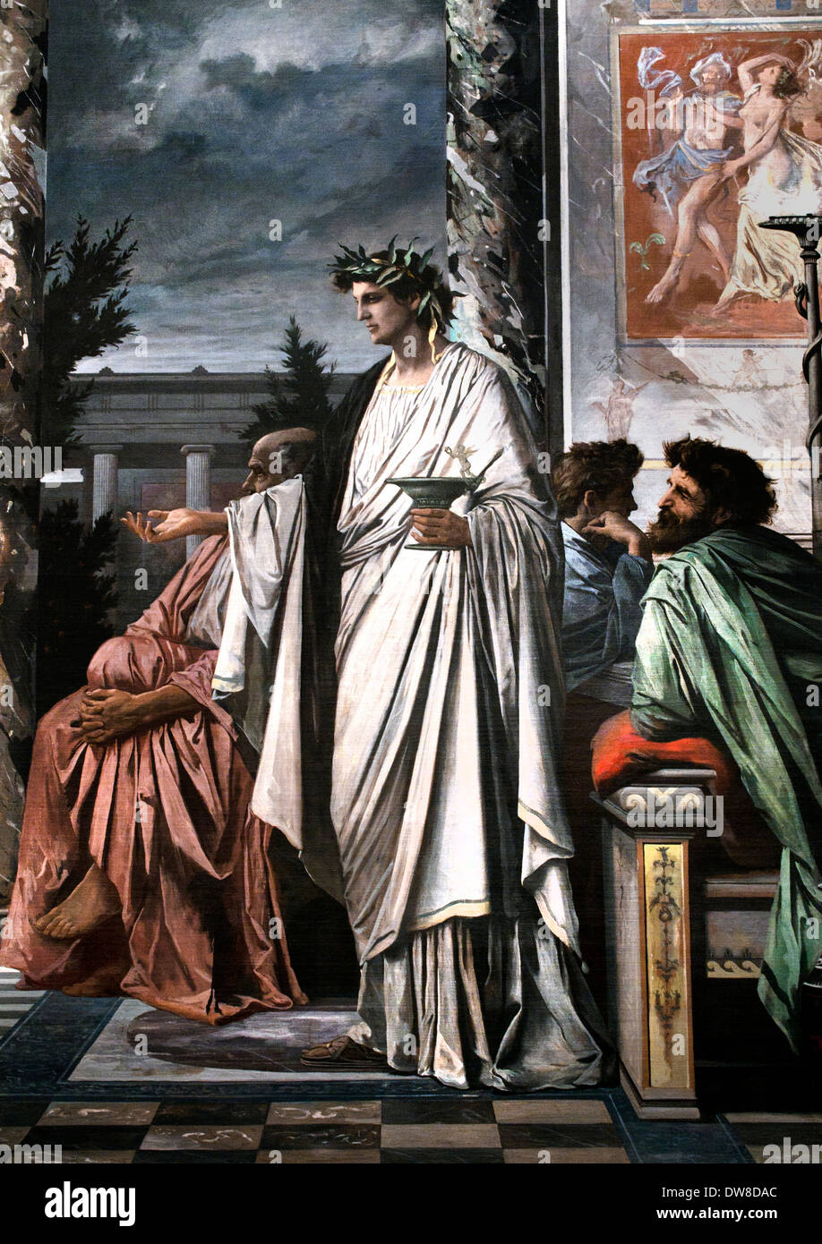 Banquet of Plato 1869 by Anselm Feuerbach Dramatic entry drunken ...