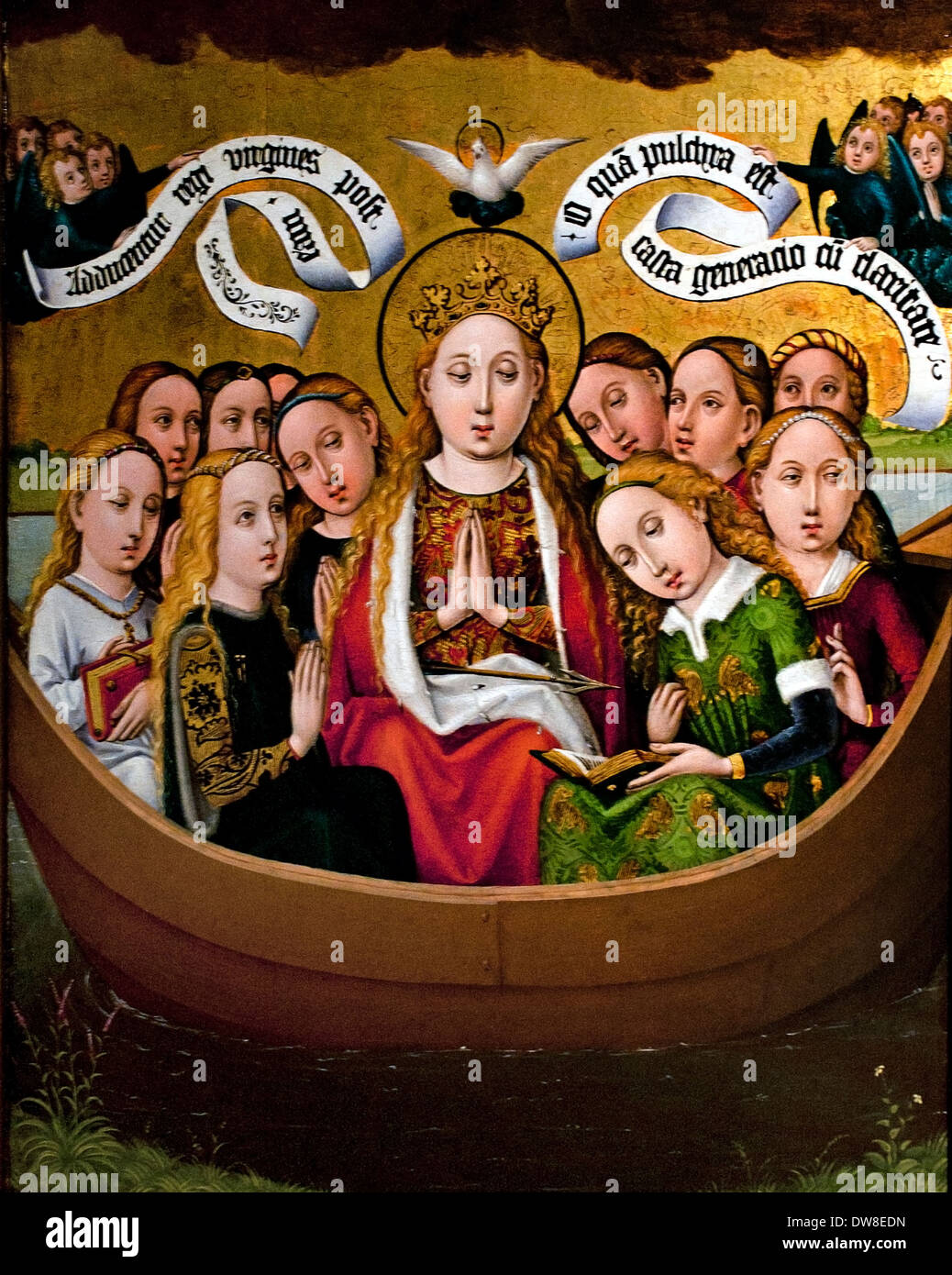 St Ursula and her companions in a ship 1450 Colmar France French Stock Photo