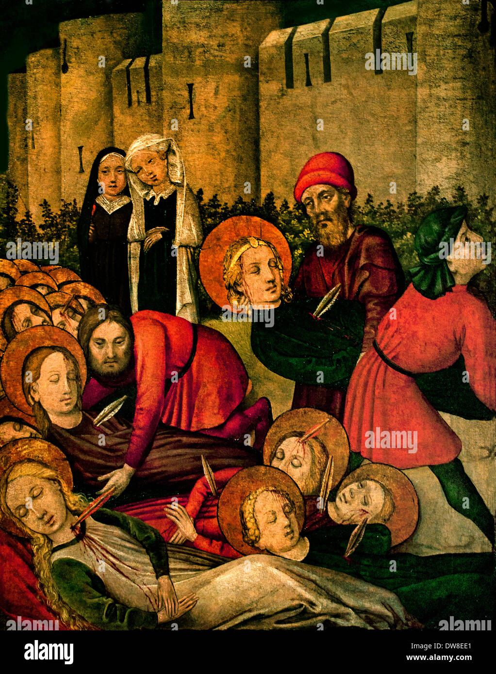 The Martyrdom of St Ursula and 11000 virgins 1450 Upper Rhine Colmar France French Stock Photo