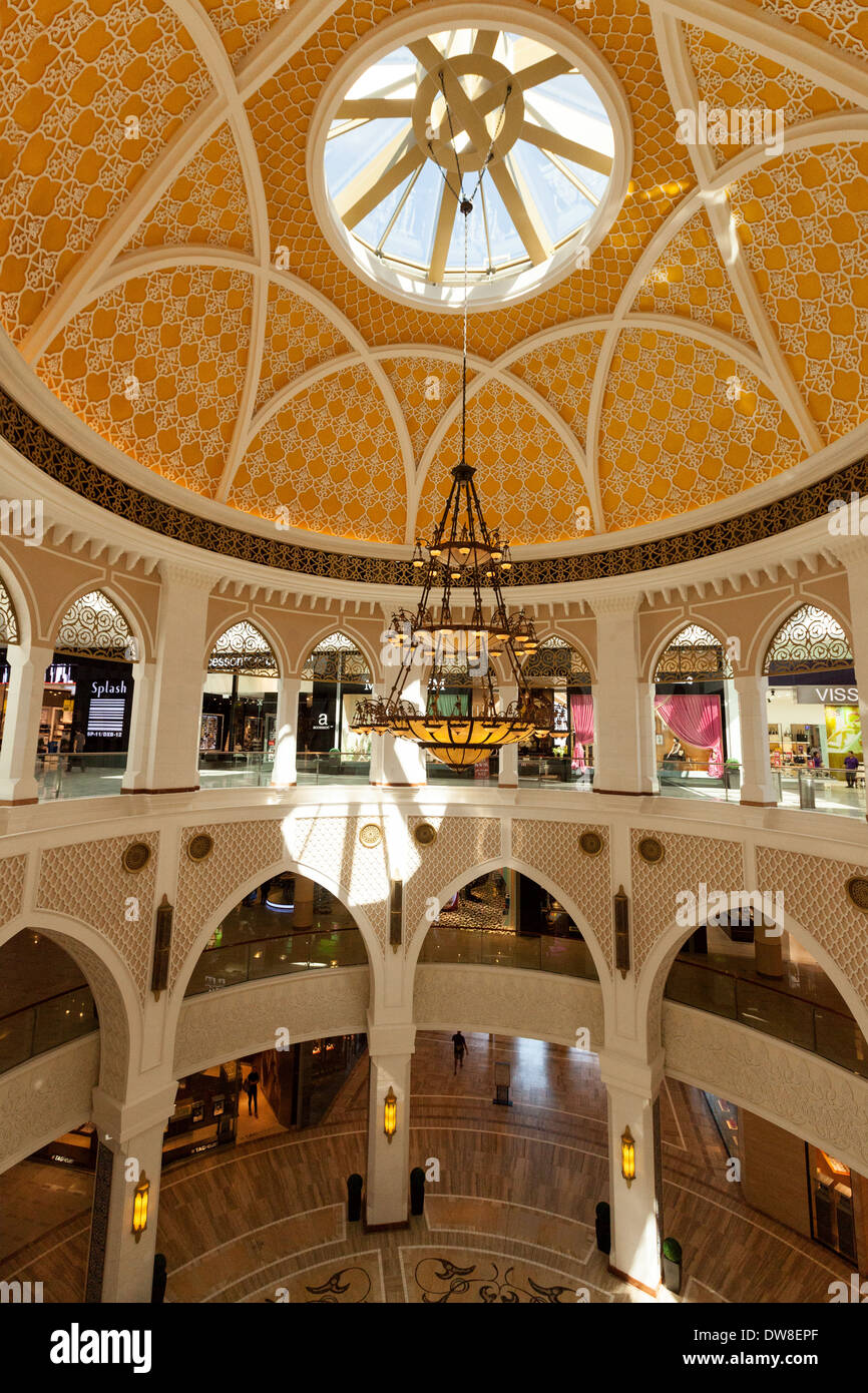 The ornate interior of the Dubai Mall, largest shopping mall in the