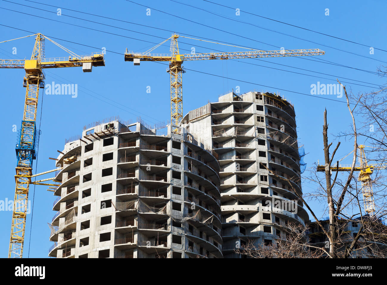building of multistoried apartment house Stock Photo
