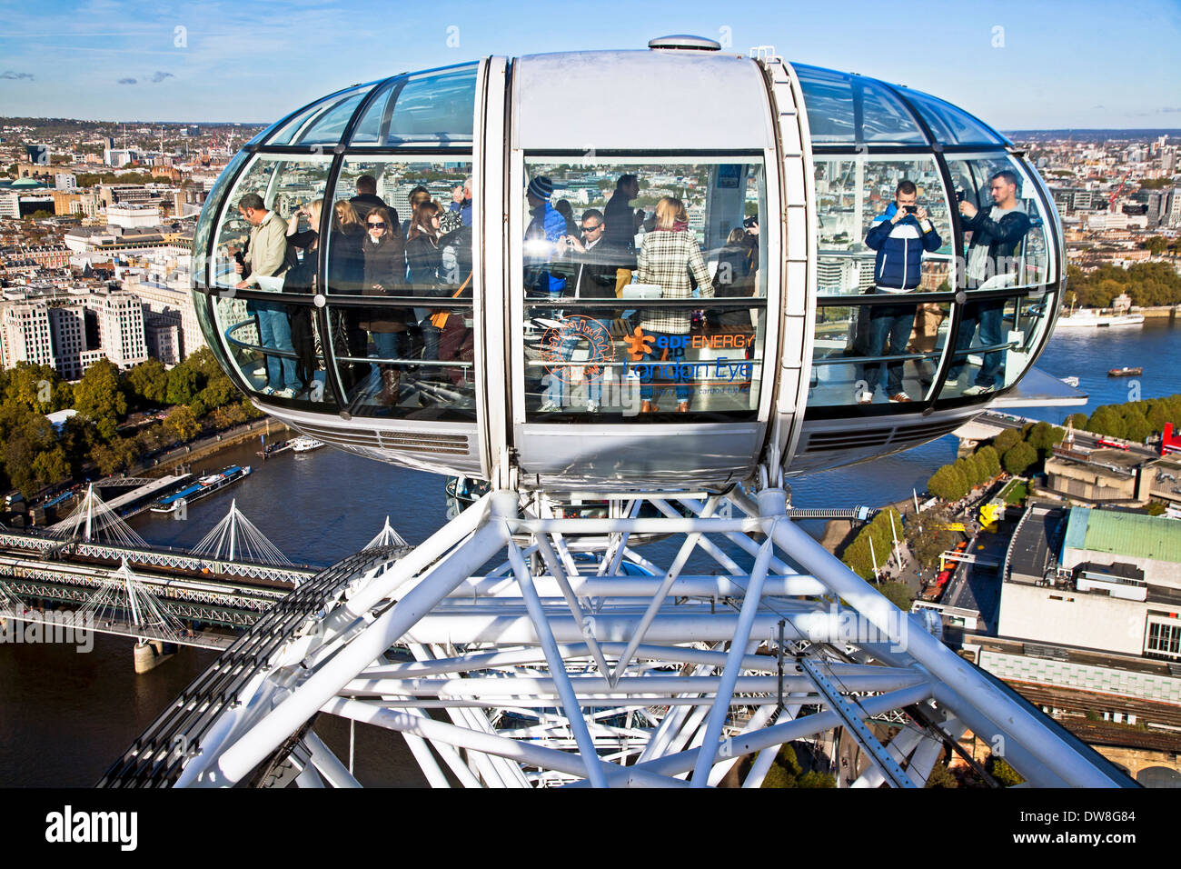 View of a London Eye pod Stock Photo - Alamy