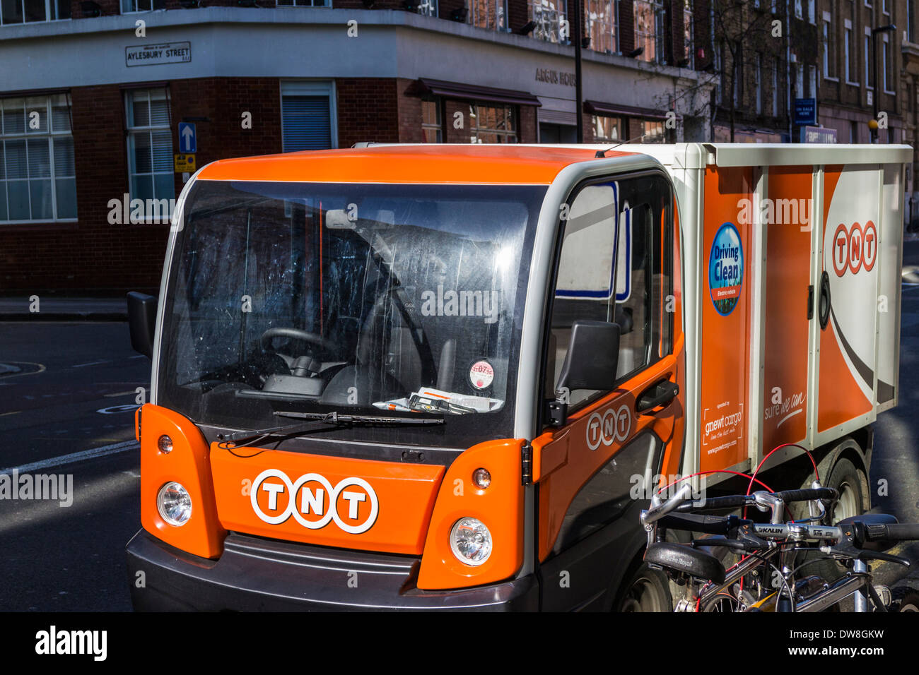 TNT Electric delivery vehicle - London Stock Photo