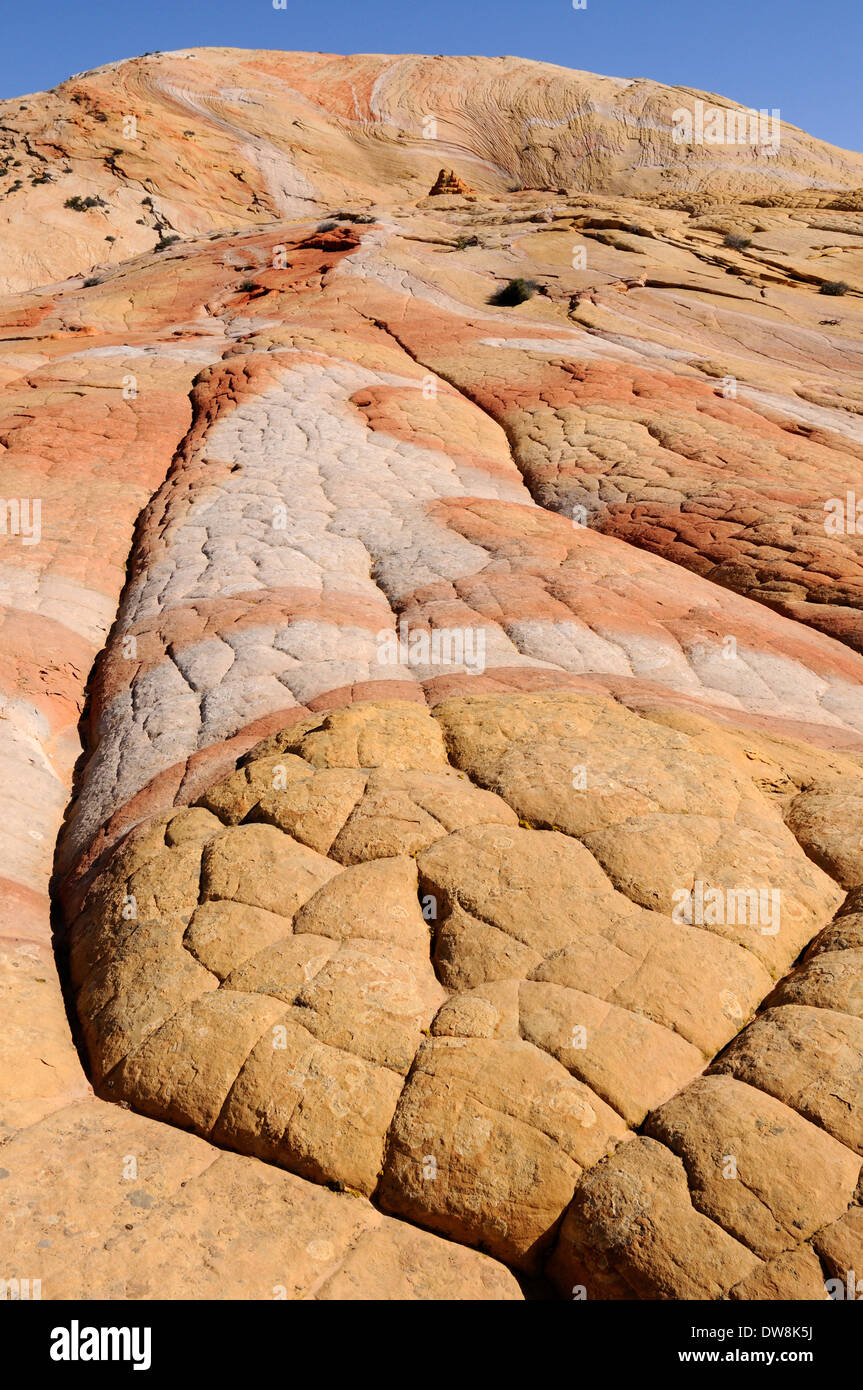 colorful sandstone erosion at Yellow Rock Stock Photo