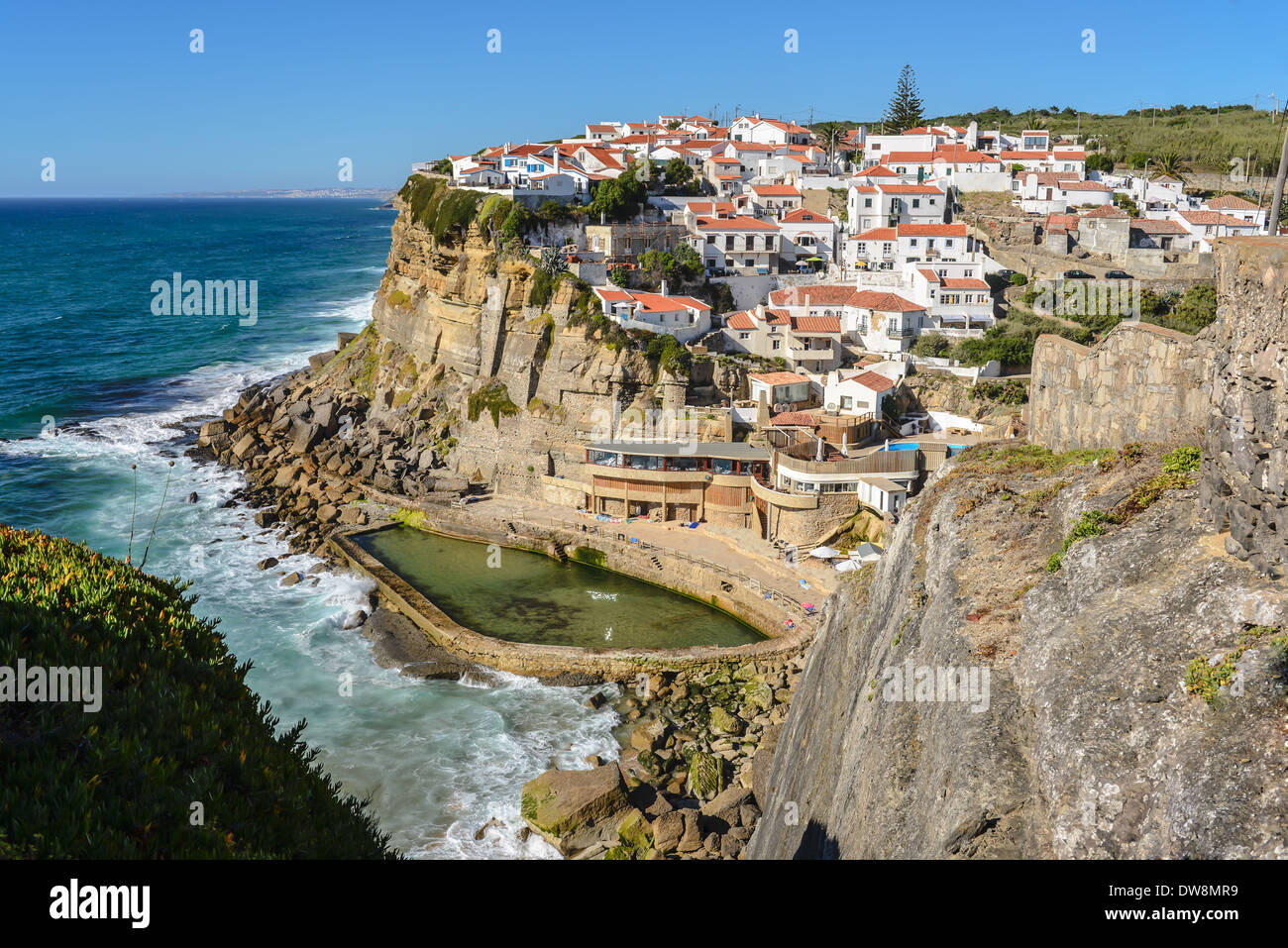 Azenhas do Mar, Portugal, on a blue day Stock Photo
