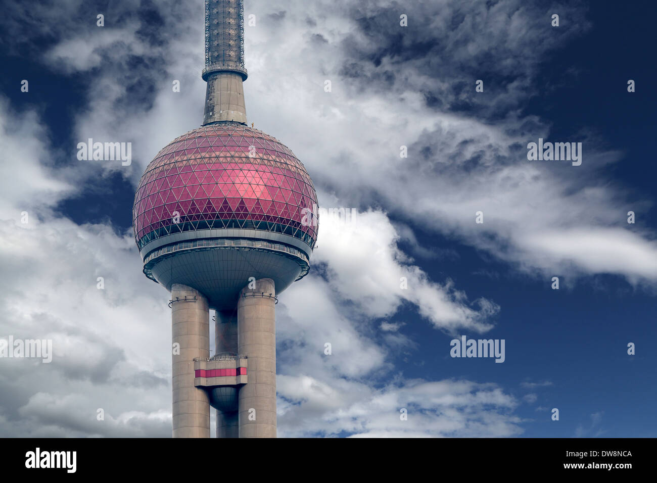 Oriental Pearl TV tower in Shanghai Stock Photo