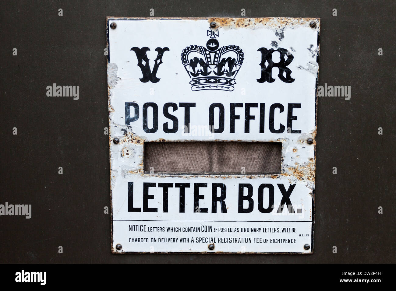 Victorian Post Office Letter box at Blists Hill Museum. Stock Photo