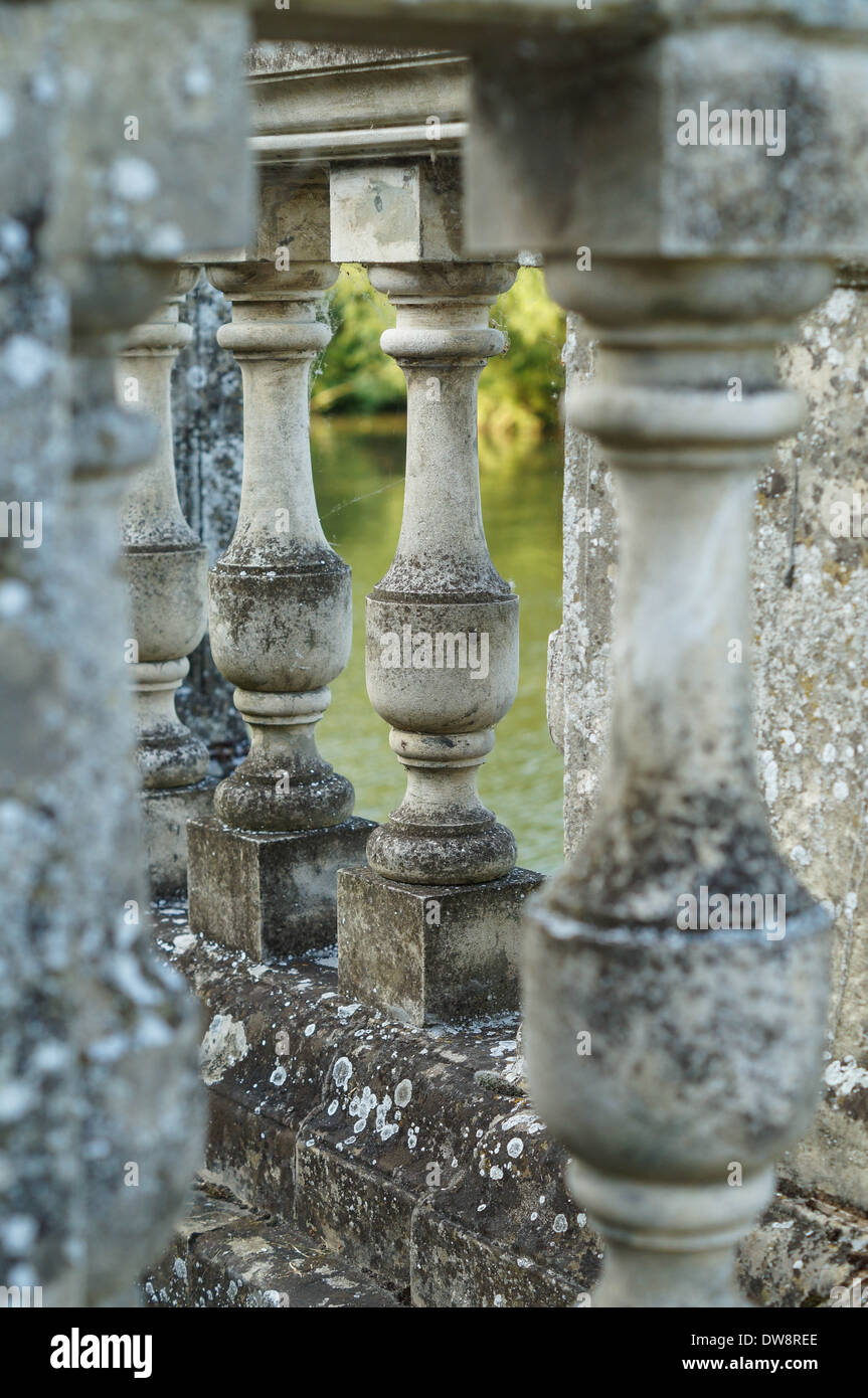 Stone pillars at Thames Stock Photo