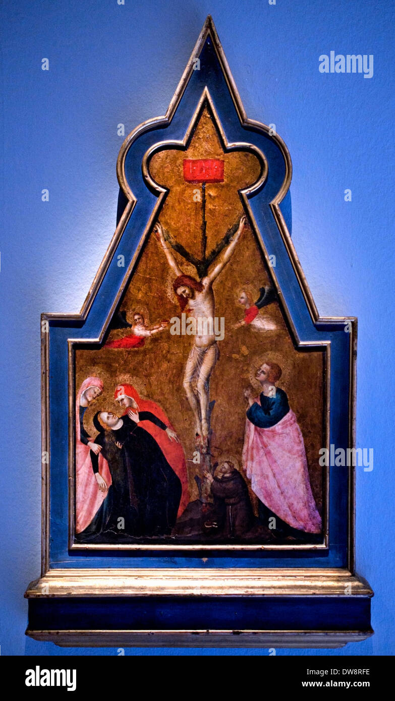 The Crucifixion 1340 Master Verucchio 14 century Rimini Italy Italian Stock Photo