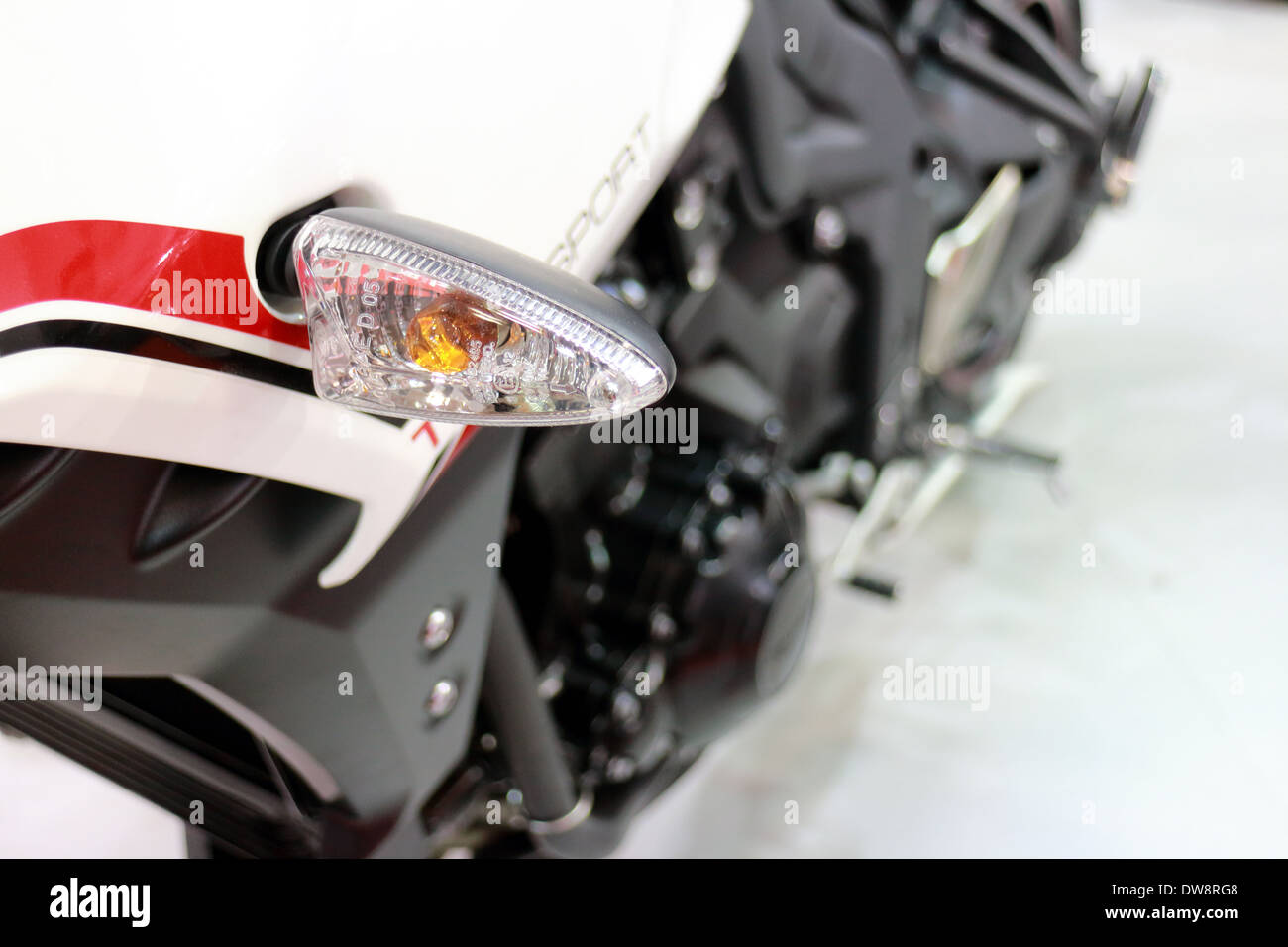 Motorcycle Front Left Light Closeup Image Stock Photo Alamy